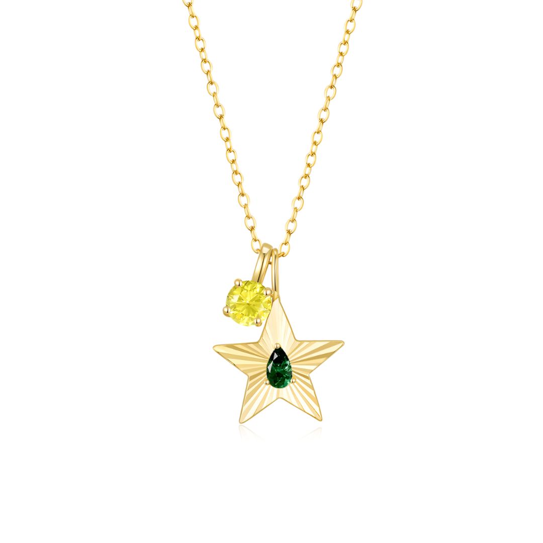 The Star Necklace with 4 Prong Solitaire Pendant YG (4mm) (May, Nov) - Eclat by Oui
