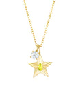 The Star Necklace with 4 Prong Solitaire Pendant YG (4mm) (Nov, Apr) - Eclat by Oui