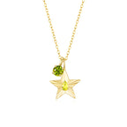 The Star Necklace with 4 Prong Solitaire Pendant YG (4mm) (Nov, Aug) - Eclat by Oui