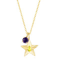The Star Necklace with 4 Prong Solitaire Pendant YG (4mm) (Nov, Feb) - Eclat by Oui