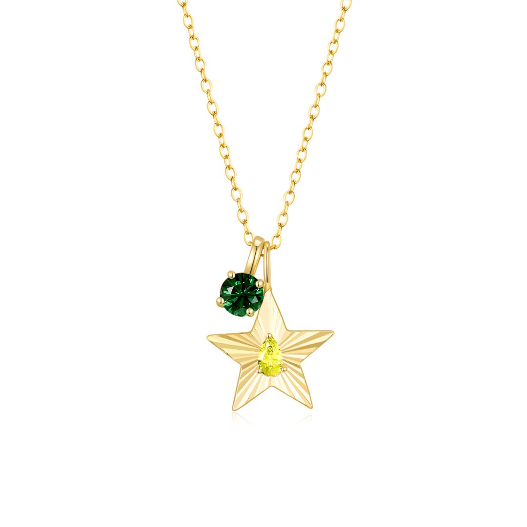 The Star Necklace with 4 Prong Solitaire Pendant YG (4mm) (Nov, May) - Eclat by Oui