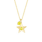 The Star Necklace with 4 Prong Solitaire Pendant YG (4mm) (Nov, Nov) - Eclat by Oui