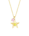 The Star Necklace with 4 Prong Solitaire Pendant YG (4mm) (Nov, Oct) - Eclat by Oui