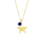 The Star Necklace with 4 Prong Solitaire Pendant YG (4mm) (Nov, Sep) - Eclat by Oui