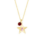 The Star Necklace with 4 Prong Solitaire Pendant YG (4mm) (Oct, Jan) - Eclat by Oui