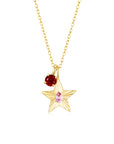 The Star Necklace with 4 Prong Solitaire Pendant YG (4mm) (Oct, Jul) - Eclat by Oui