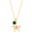 The Star Necklace with 4 Prong Solitaire Pendant YG (4mm) (Oct, May) - Eclat by Oui