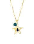 The Star Necklace with 4 Prong Solitaire Pendant YG (4mm) (Sep, Dec) - Eclat by Oui