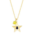 The Star Necklace with 4 Prong Solitaire Pendant YG (4mm) (Sep, Nov) - Eclat by Oui