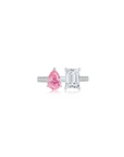 Toi et Moi Gap Ring (Pink Pear + Emerald) (Sample Preview)