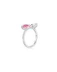 Toi et Moi Gap Ring (Pink Pear + Emerald) (Sample Preview)