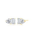 Toi et Moi Ear Studs (Emerald + Heart) YG - Eclat by Oui