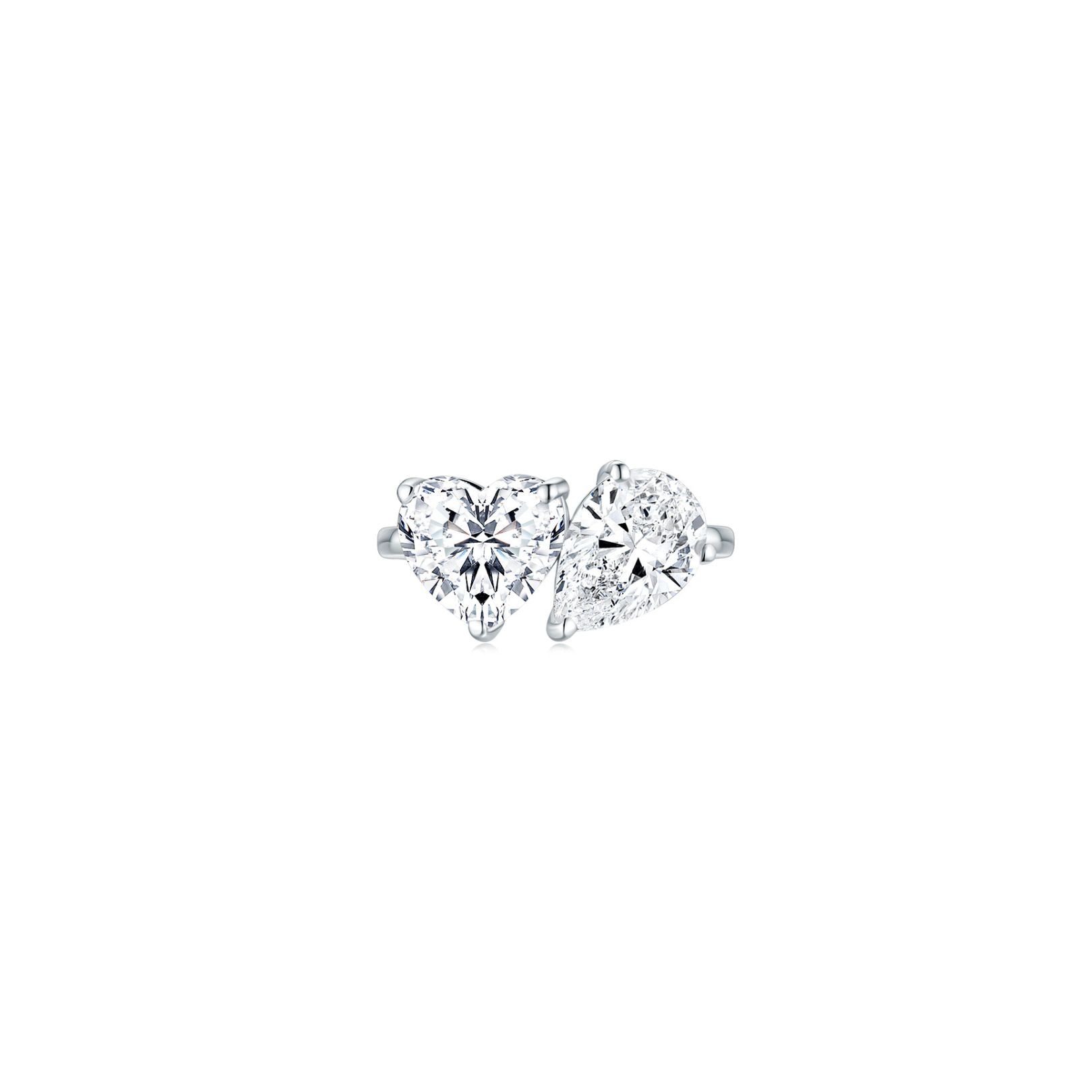 Toi et Moi Ring (Heart + Pear) (Front) - Eclat by Oui