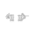 Toi et Moi Step Ear Studs (Pear + Emerald) WG - Eclat by Oui