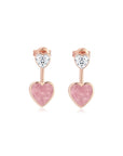 My Heart Rhodonite Ear Studs (Rose Gold) (Front) - Eclat by Oui