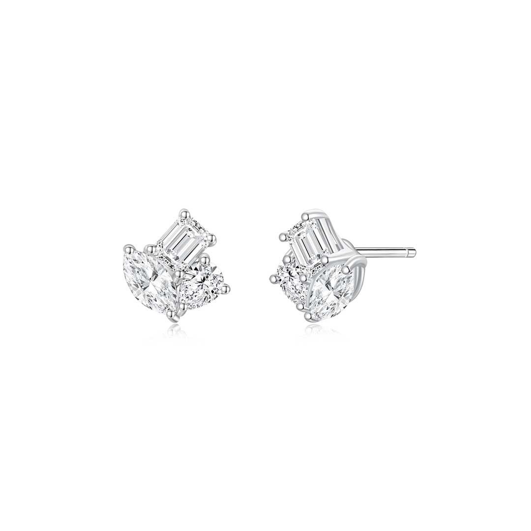 Trio Fancy Cut Ear Studs (Small) - Eclat by Oui