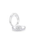 Twinlight Oval Signet Ring Both WG (Apr, Apr) - Eclat by Oui