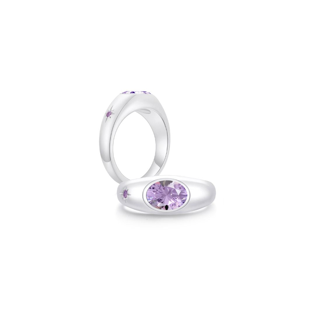 Twinlight Oval Signet Ring Both WG (Jun, Jun) - Eclat by Oui