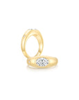 Twinlight Oval Signet Ring Both YG (Apr, Apr) - Eclat by Oui