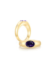 Twinlight Oval Signet Ring Both YG (Feb, Apr) - Eclat by Oui