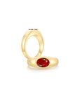 Twinlight Oval Signet Ring Both YG (Jul, Apr) - Eclat by Oui