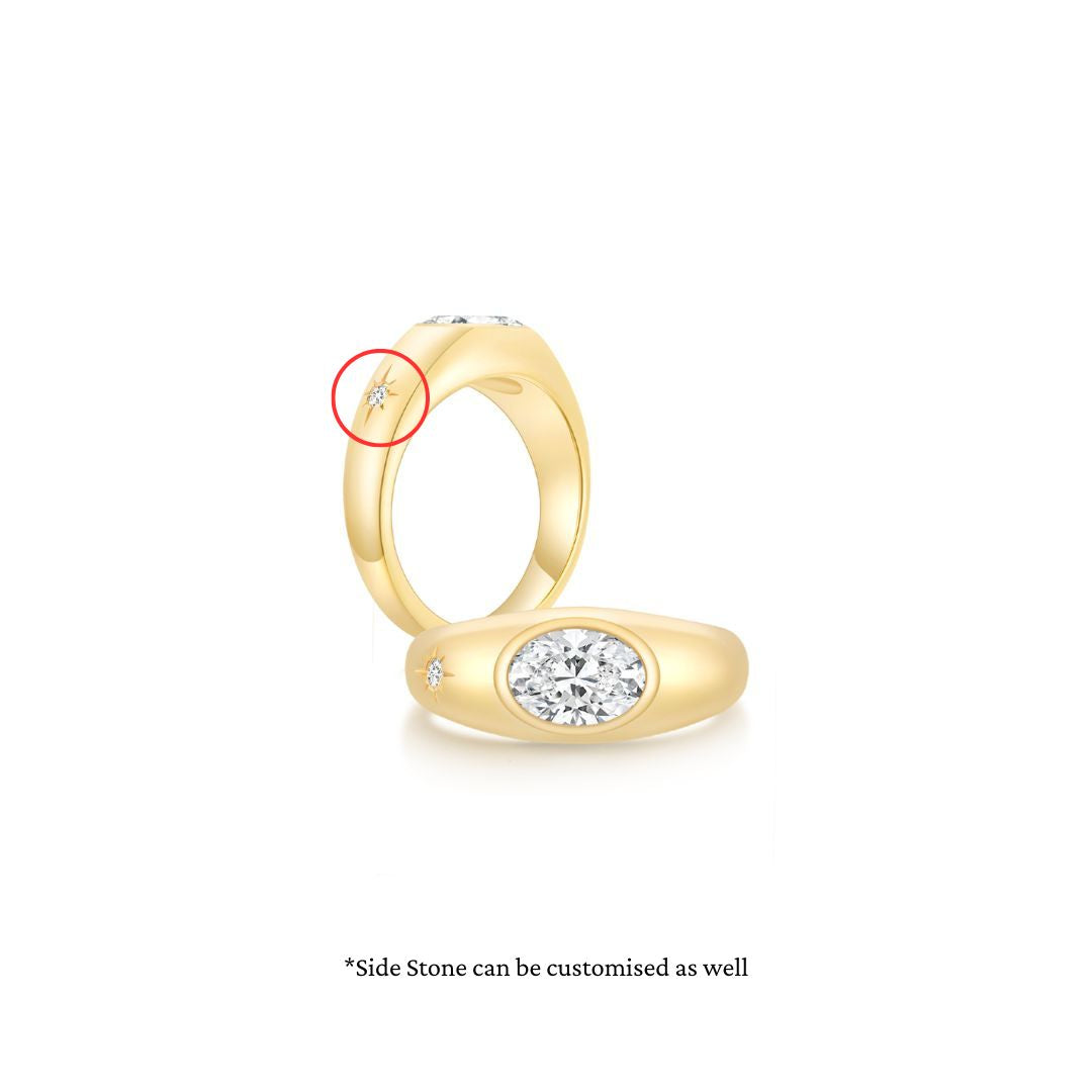 Twinlight Oval Signet Ring Both YG  - Eclat by Oui