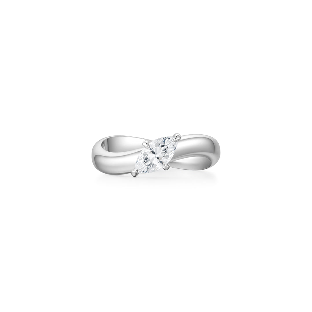 Wave Marquise Ring (Front) WG - Éclat by Oui