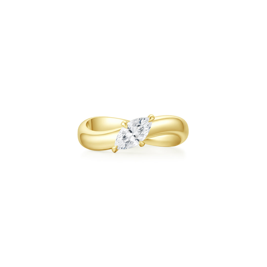 Wave Marquise Ring (Front) YG - Éclat by Oui