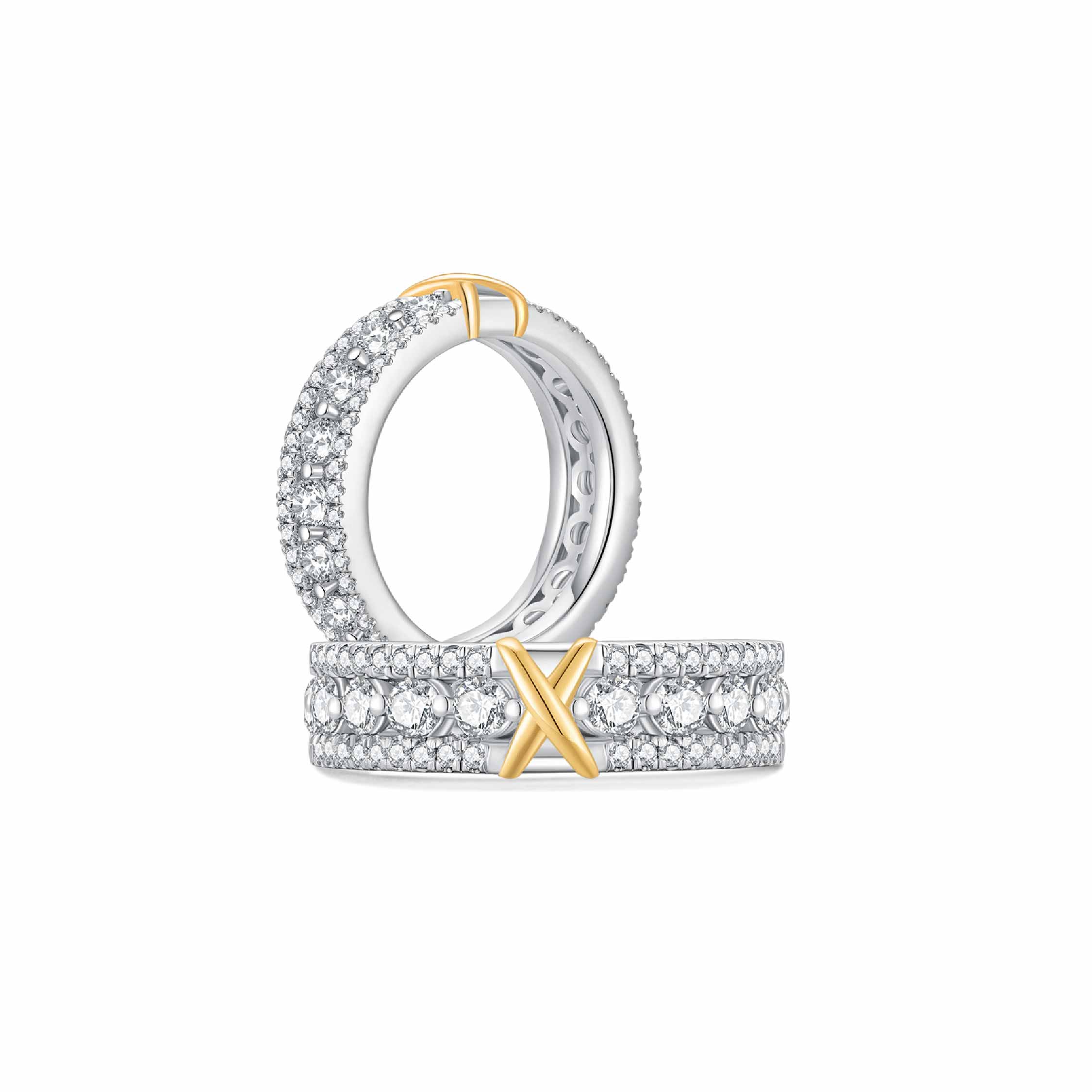 X-Factor Single Cross Pave Band (Both) - Eclat by Oui