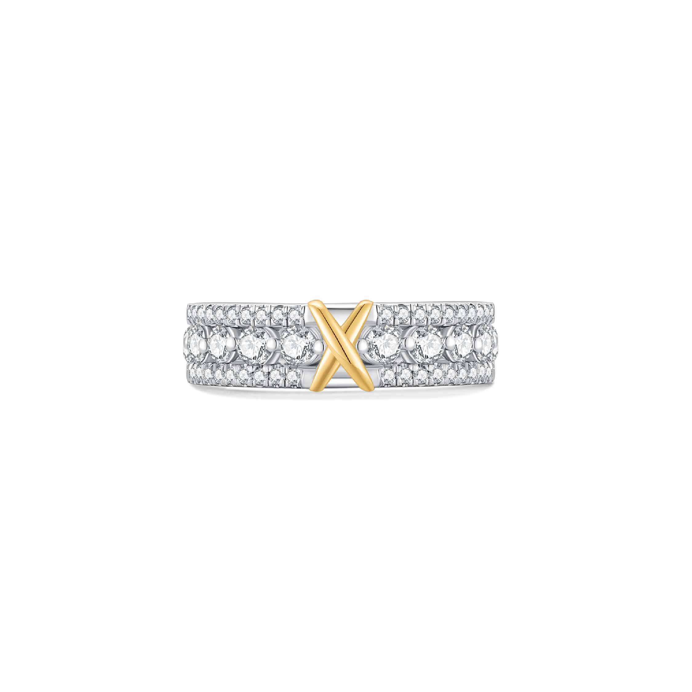 X-Factor Single Cross Pave Band (Front) - Eclat by Oui