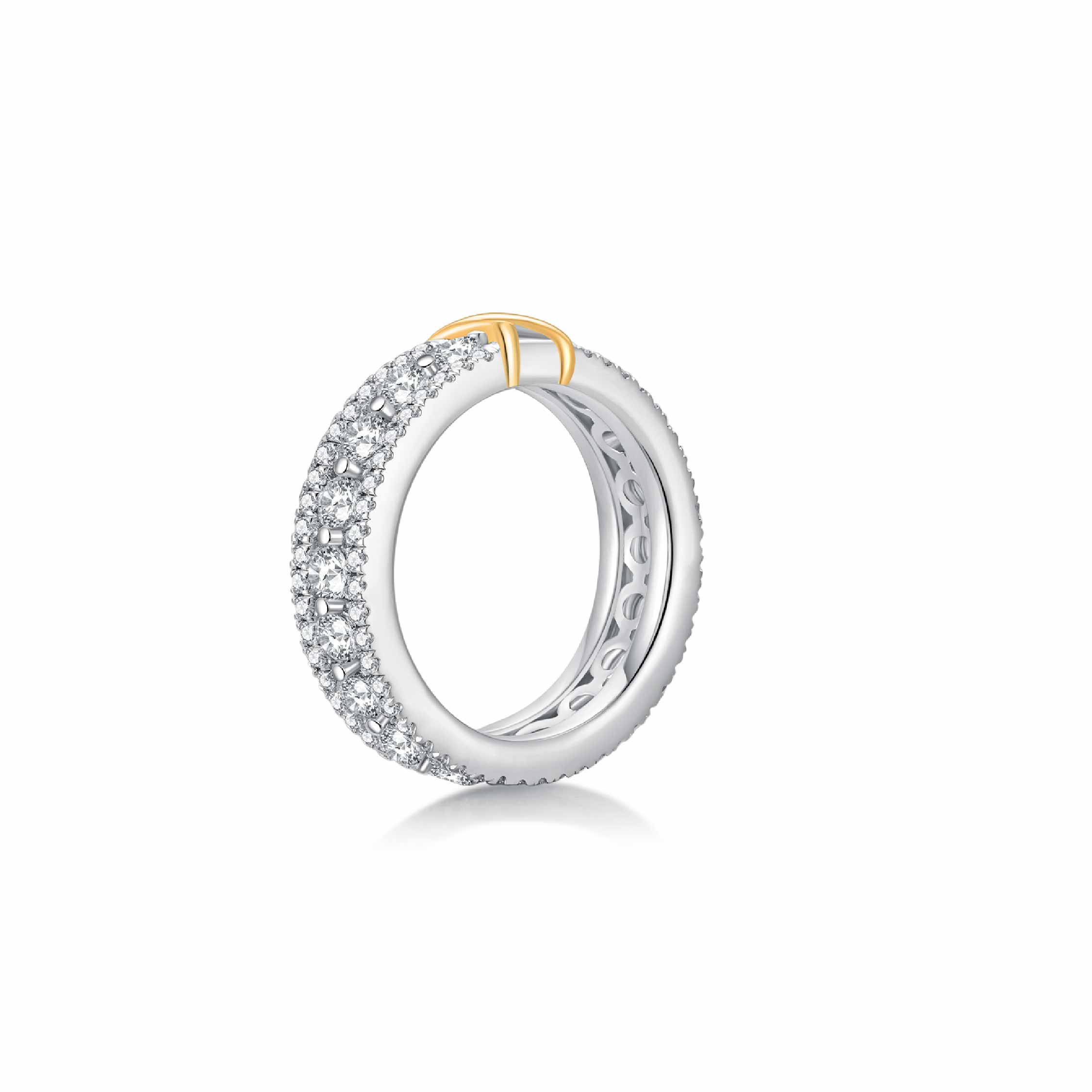 X-Factor Single Cross Pave Band (Side) - Eclat by Oui