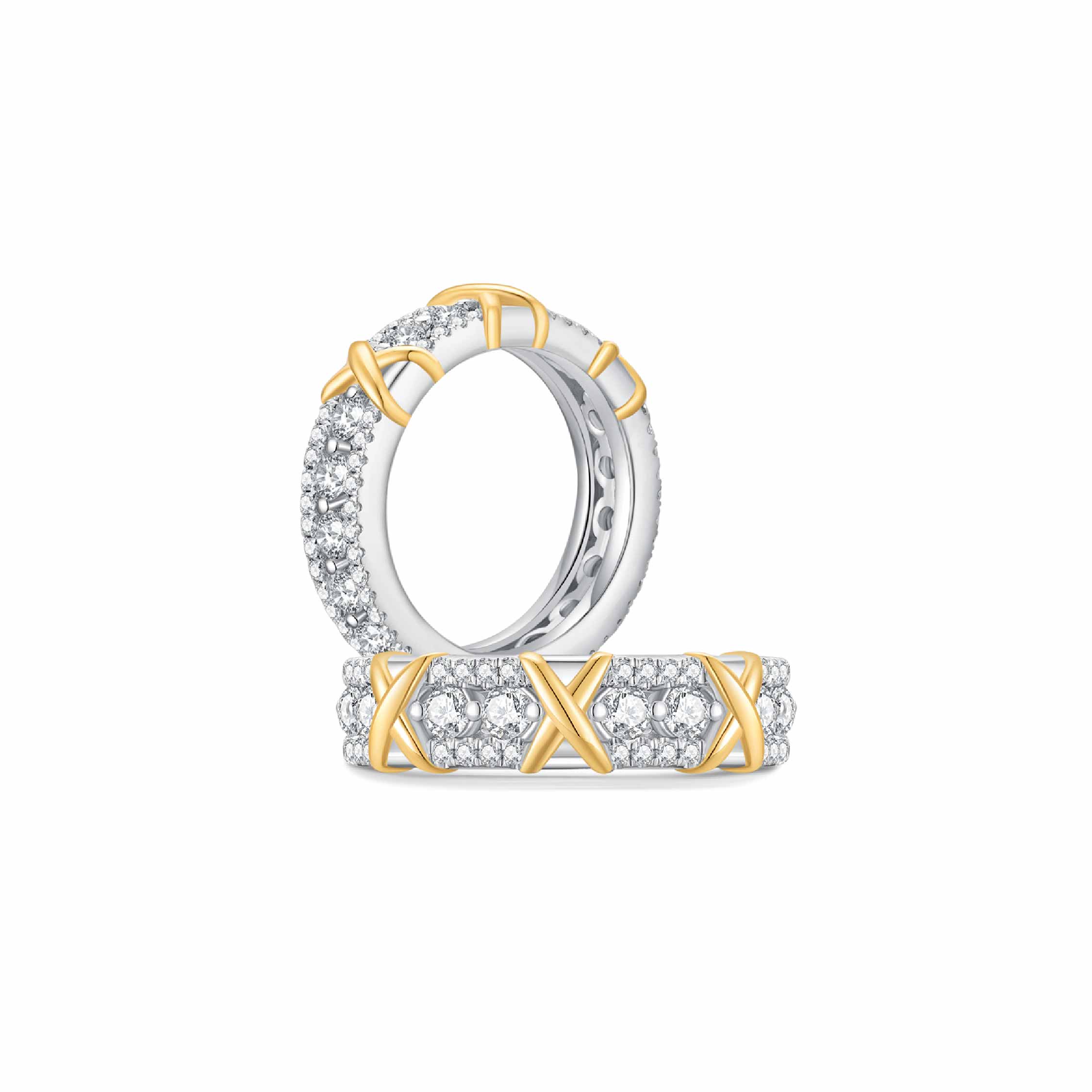 X-Factor Triple Cross Pave Band (Both) - Eclat by Oui