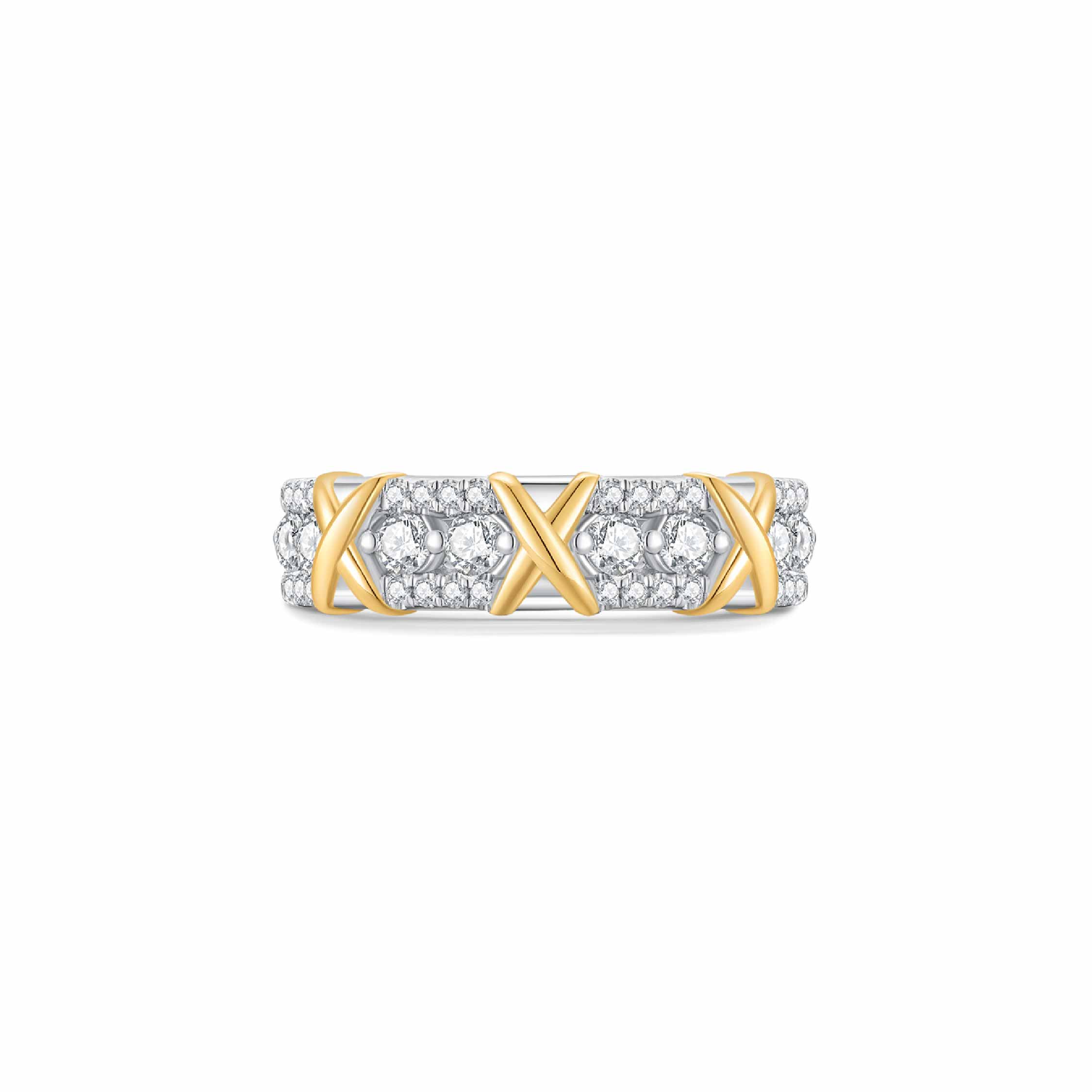 X-Factor Triple Cross Pave Band (Front) - Eclat by Oui