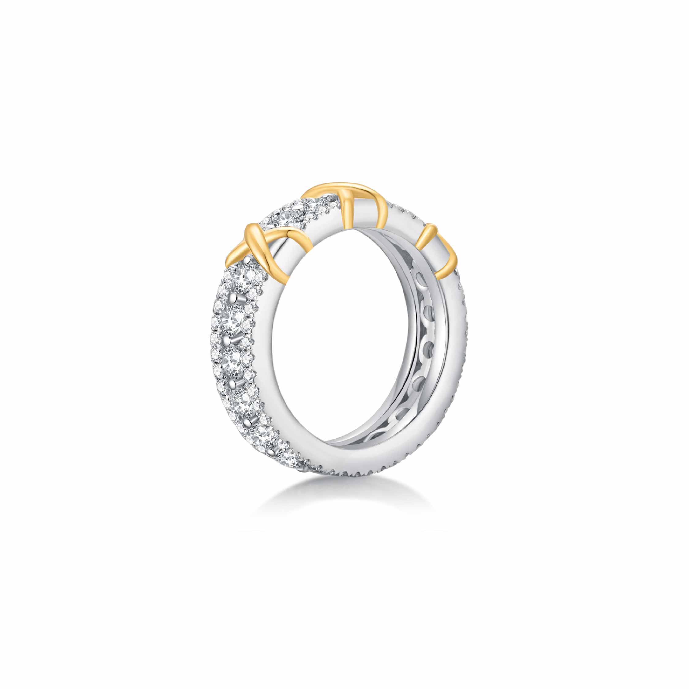 X-Factor Triple Cross Pave Band (Side) - Eclat by Oui