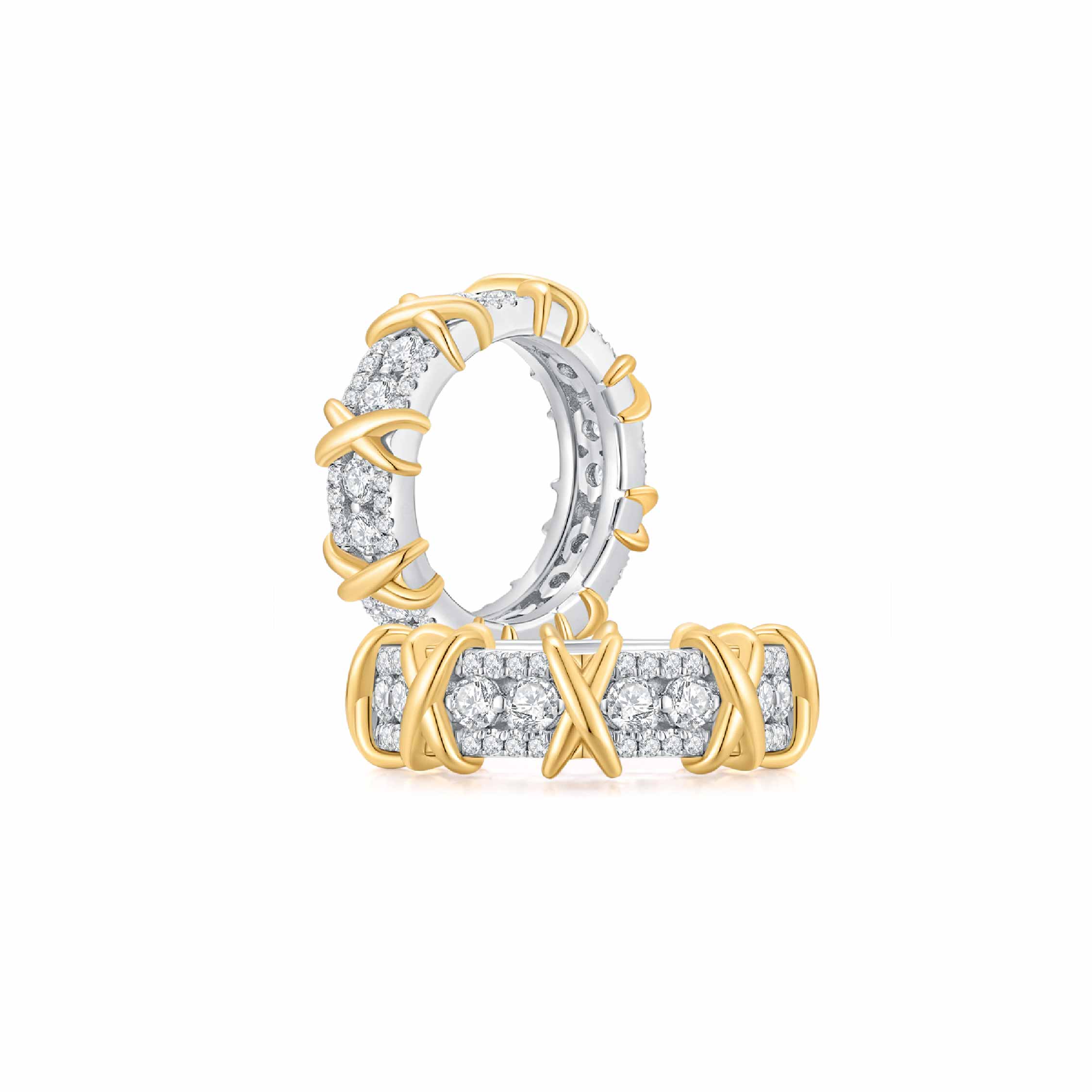 X-Factor Multi-X Pave Ring (Both) - Eclat by Oui