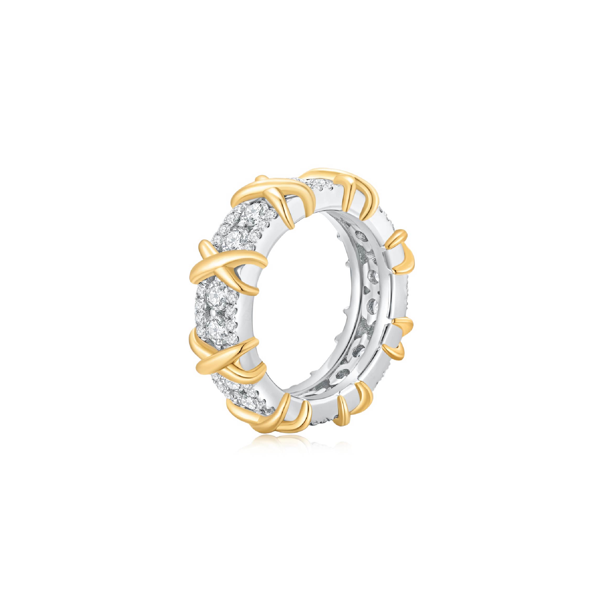 X-Factor Multi Cross Pave Band (Side) - Eclat by Oui