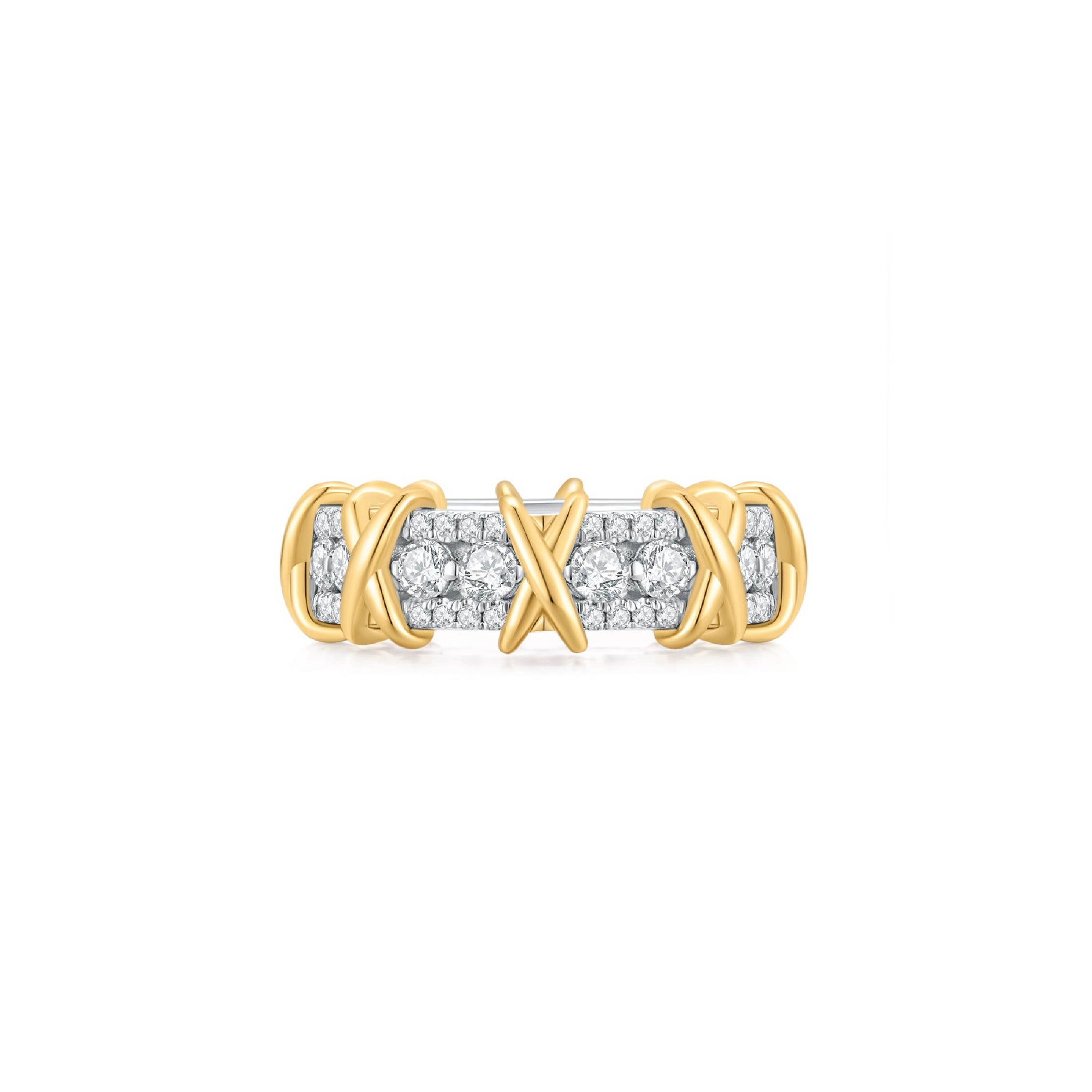 X-Factor Pave Ring (Multi-X) (Front) - Eclat by Oui