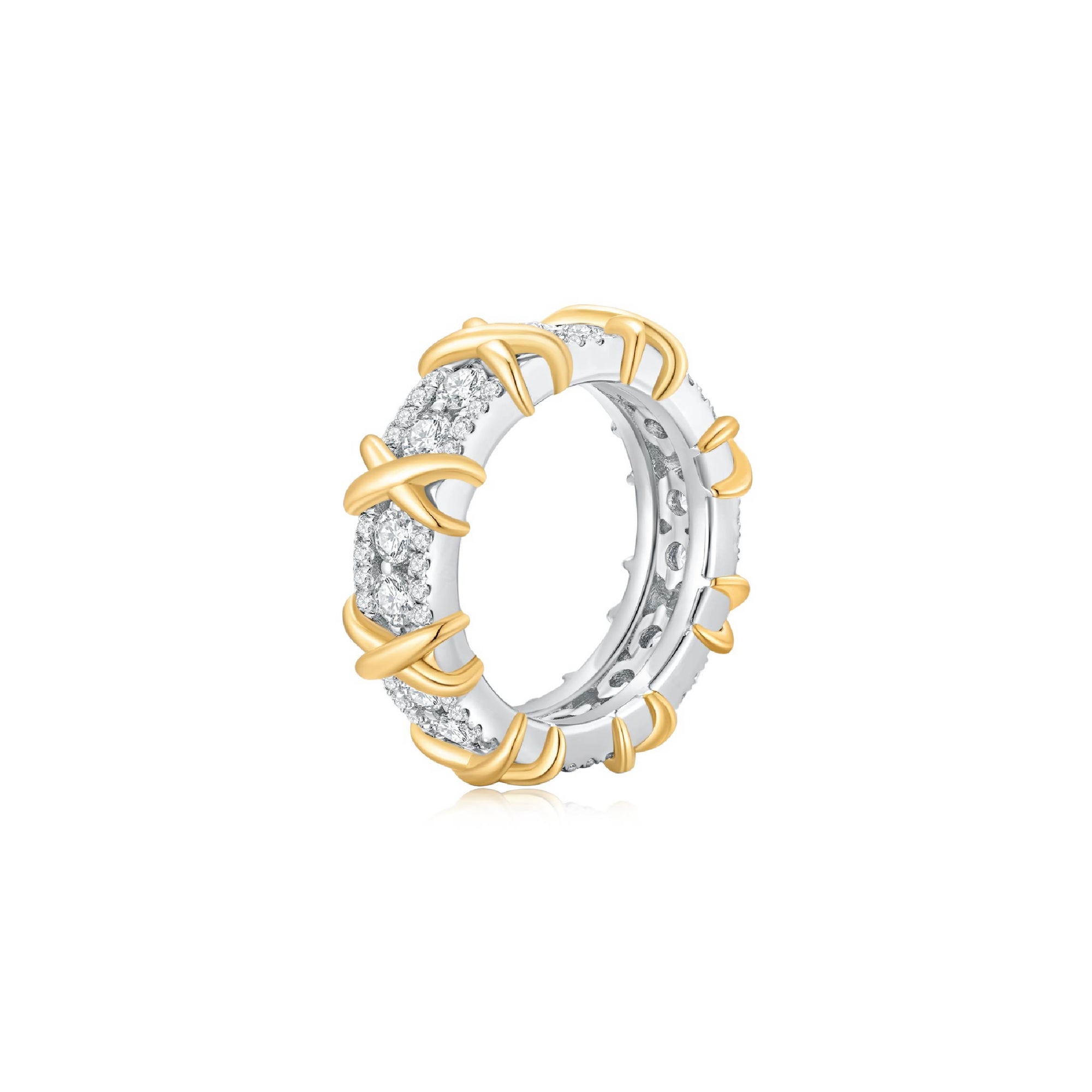 X-Factor Pave Ring (Multi-X) (Side) - Eclat by Oui