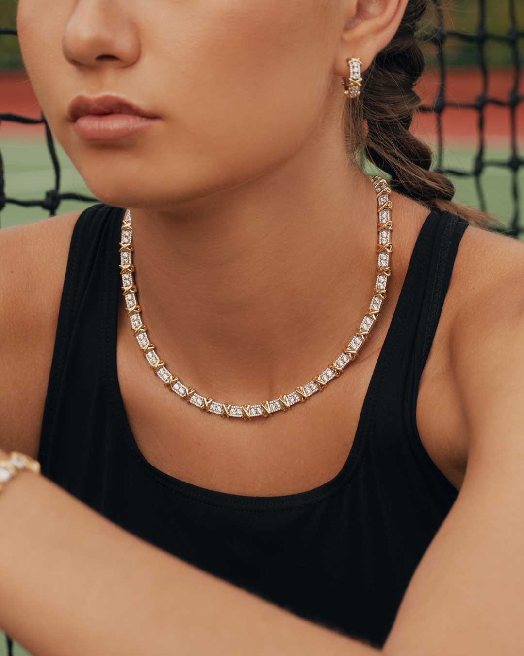 X-Factor Pave Necklace (Model) - Eclat by Oui
