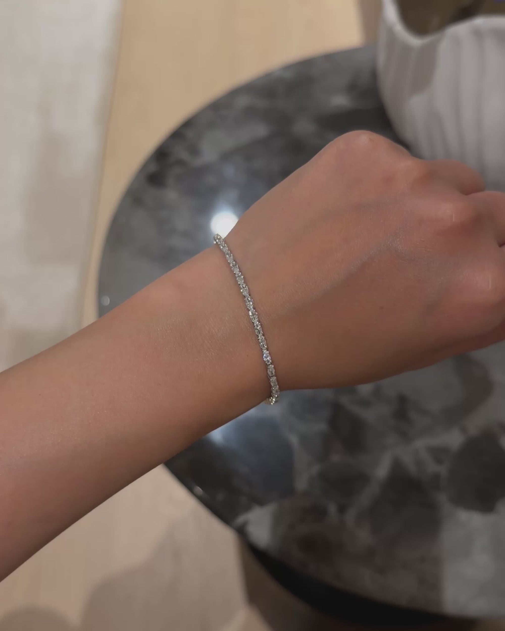 0.1CT Oval Tennis Bracelet (Video) - Éclat by Oui