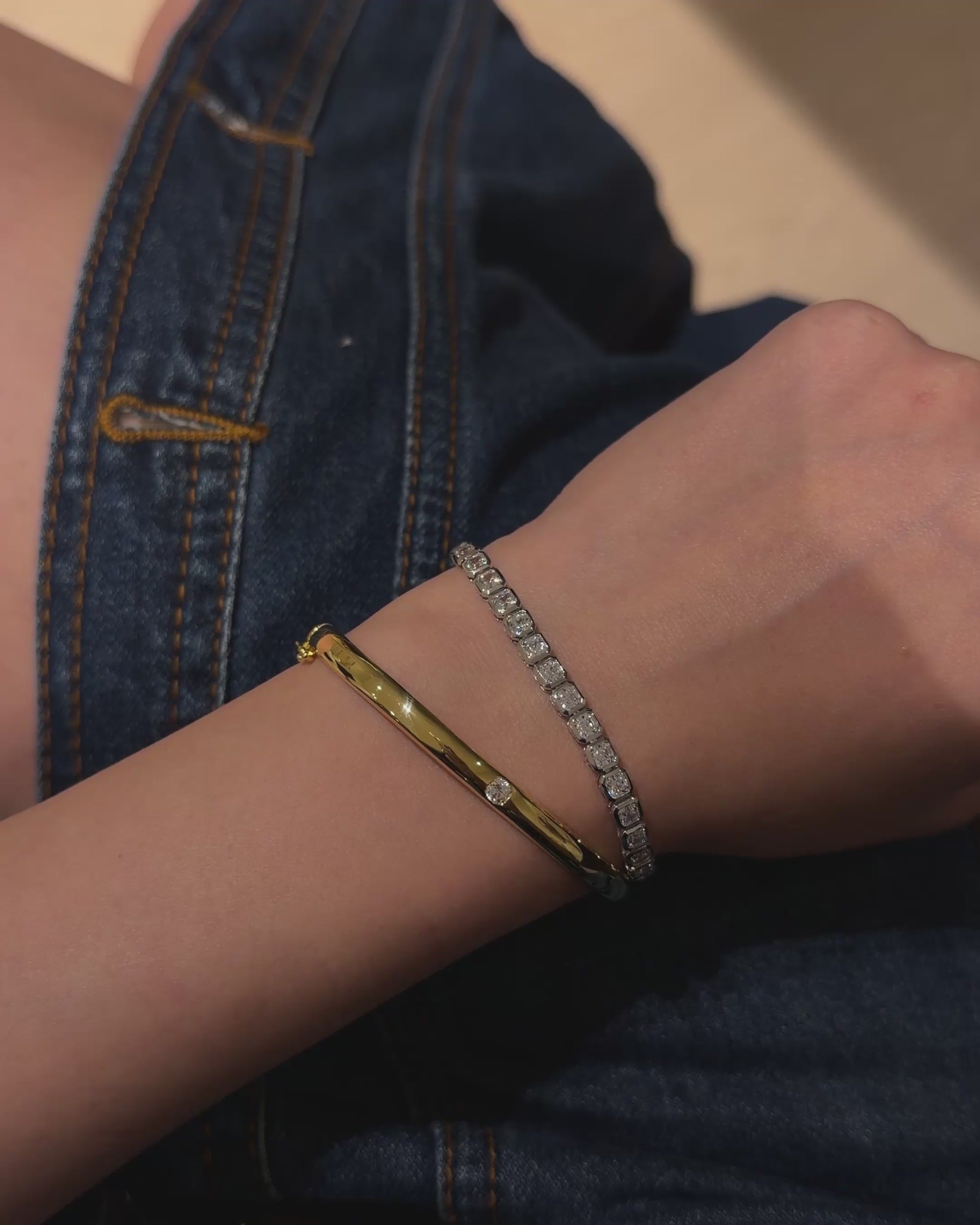 Chloe Bezel Tennis Bracelet & Mila Asscher Bangles (Video) - Éclat by Oui
