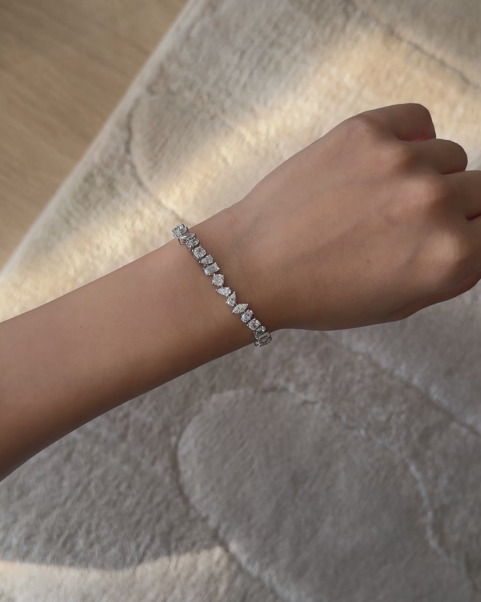 Lora Mixed Cut Tennis Bracelet (Video) - Éclat by Oui
