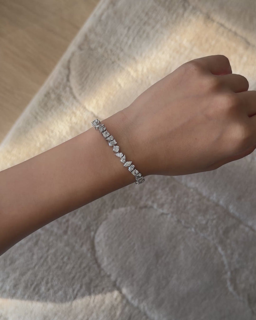Lora Mixed Cut Tennis Bracelet (Video) - Éclat by Oui