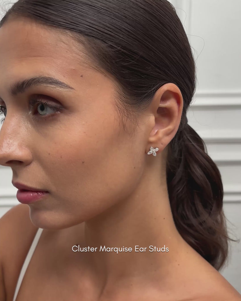 Cluster Marquise Ear Studs (Video) - Éclat by Oui