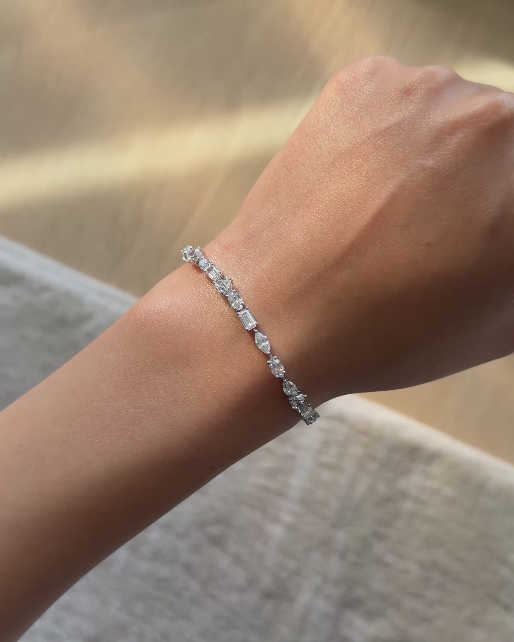 Nira Mixed Cut Tennis Bracelet (Video) - Éclat by Oui