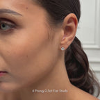 6 Prong Round Solitaire Ear Studs 0.5ct (Video) - Éclat by Oui