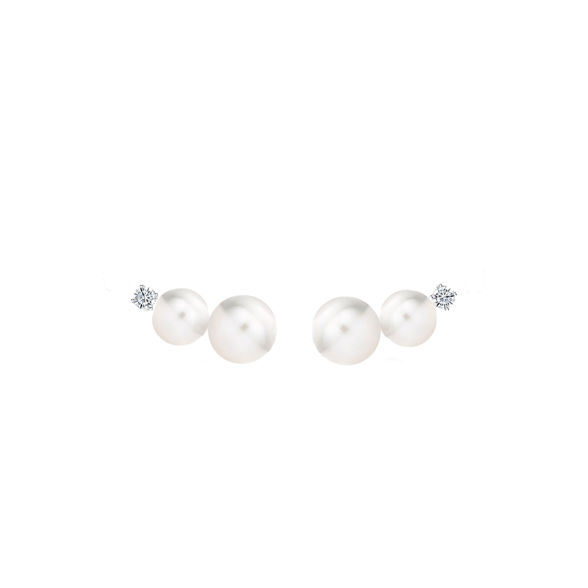 Anastasia Pearl Ear Climbers (2 Pearls) WG - Tricia Capsule Collection - Eclat by Oui