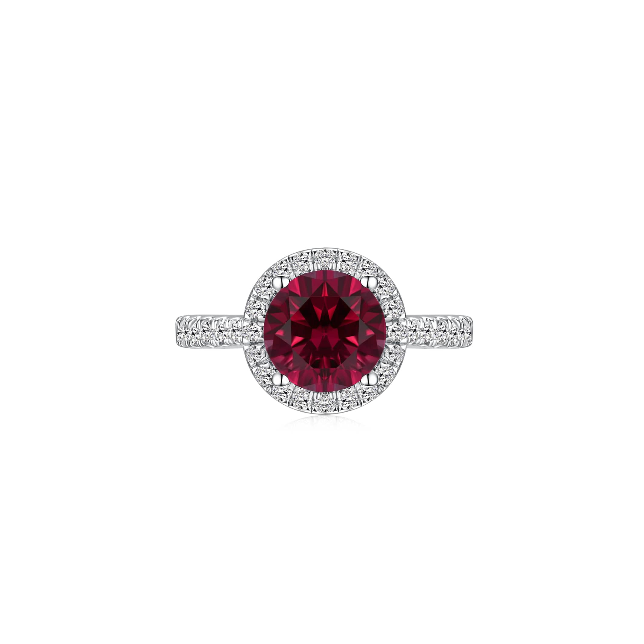 Annabelle in Ruby Red Ring front - Eclat by Oui