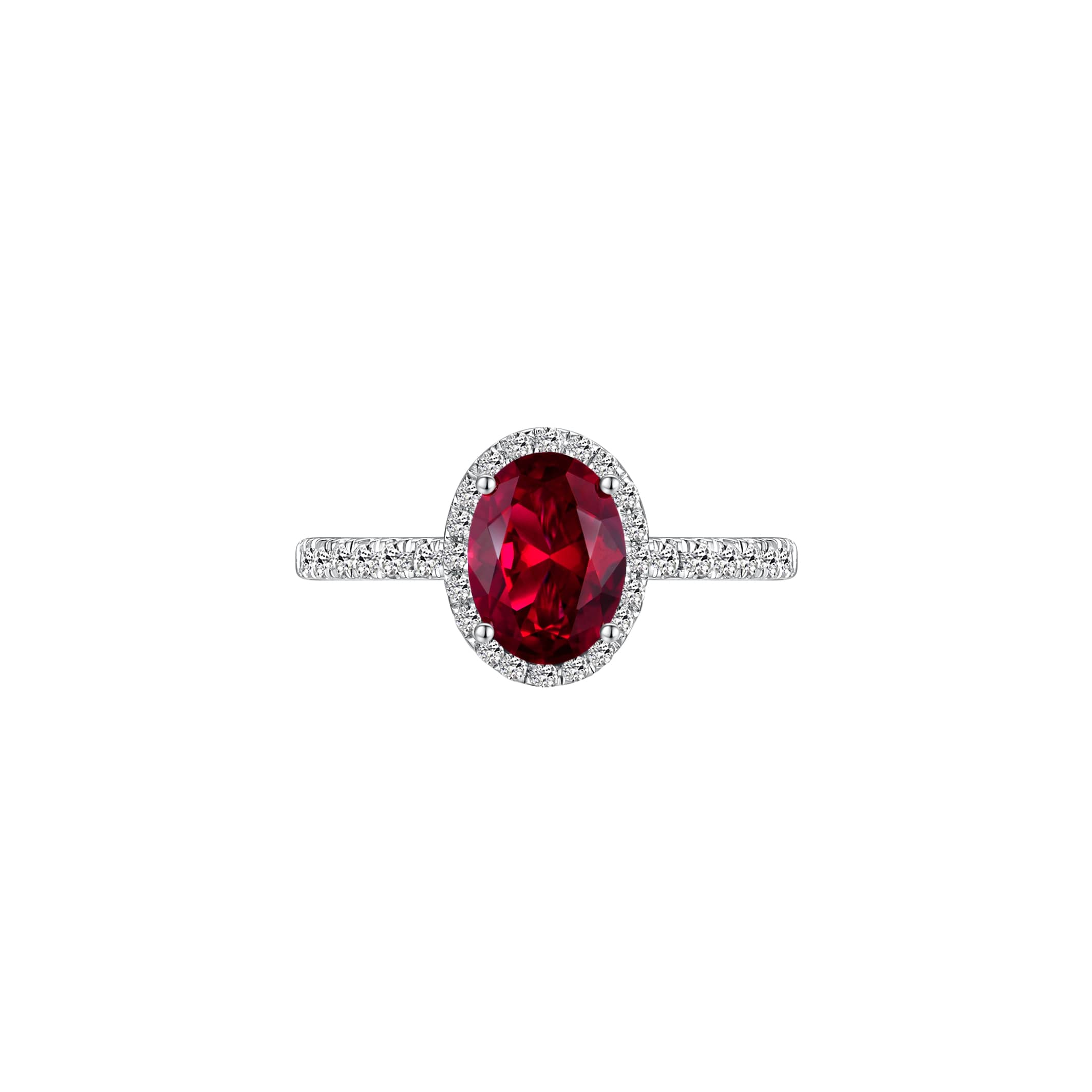 Bianca in Ruby Red Ring front - Eclat by Oui