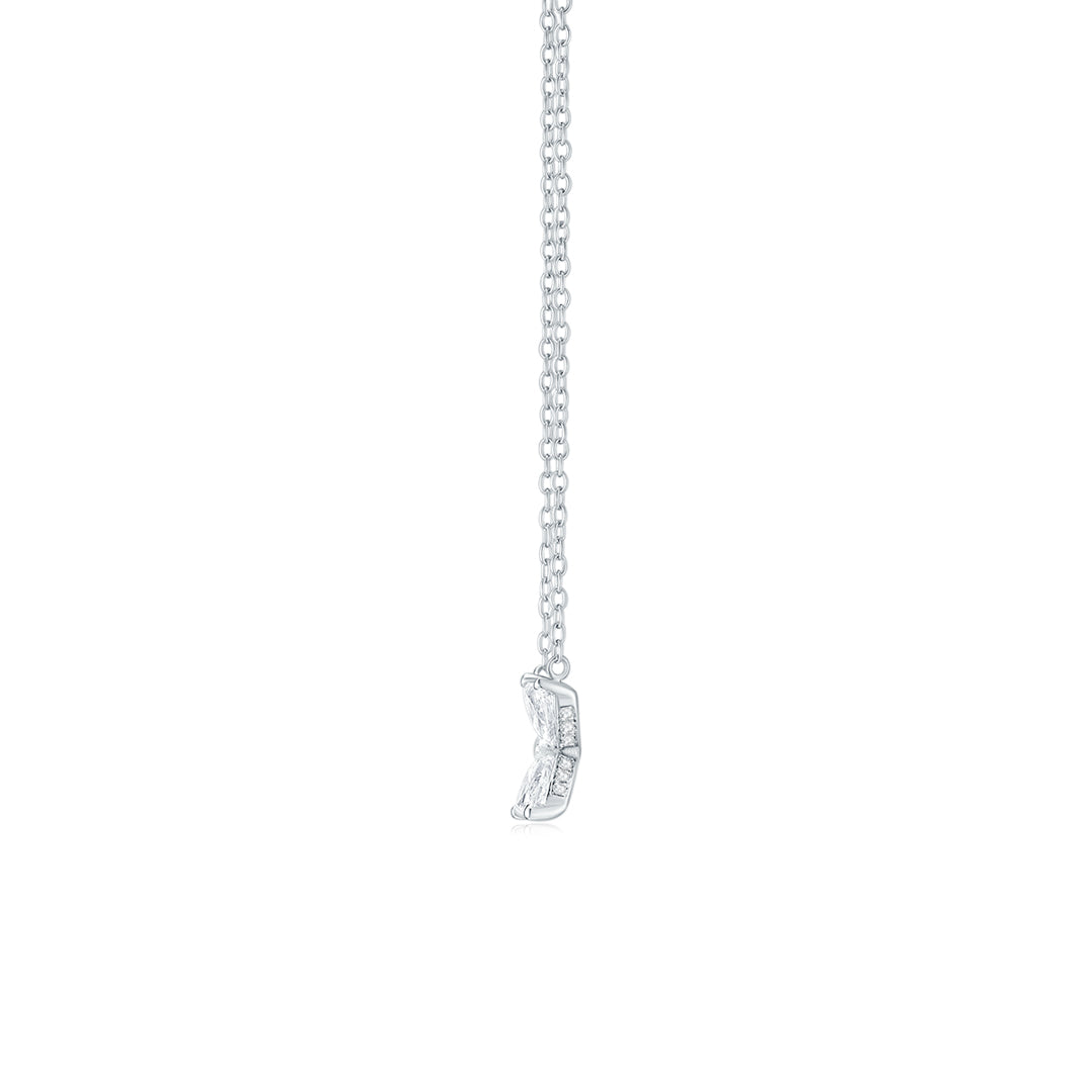 Cluster Marquise Necklace WG (Side) - Éclat by Oui